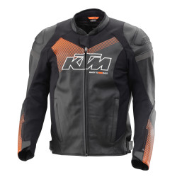 BLOUSON CUIR MOTO ROUTE KTM "TENSION V2 LEATHER JACKET" (2024)-3PW24000770X