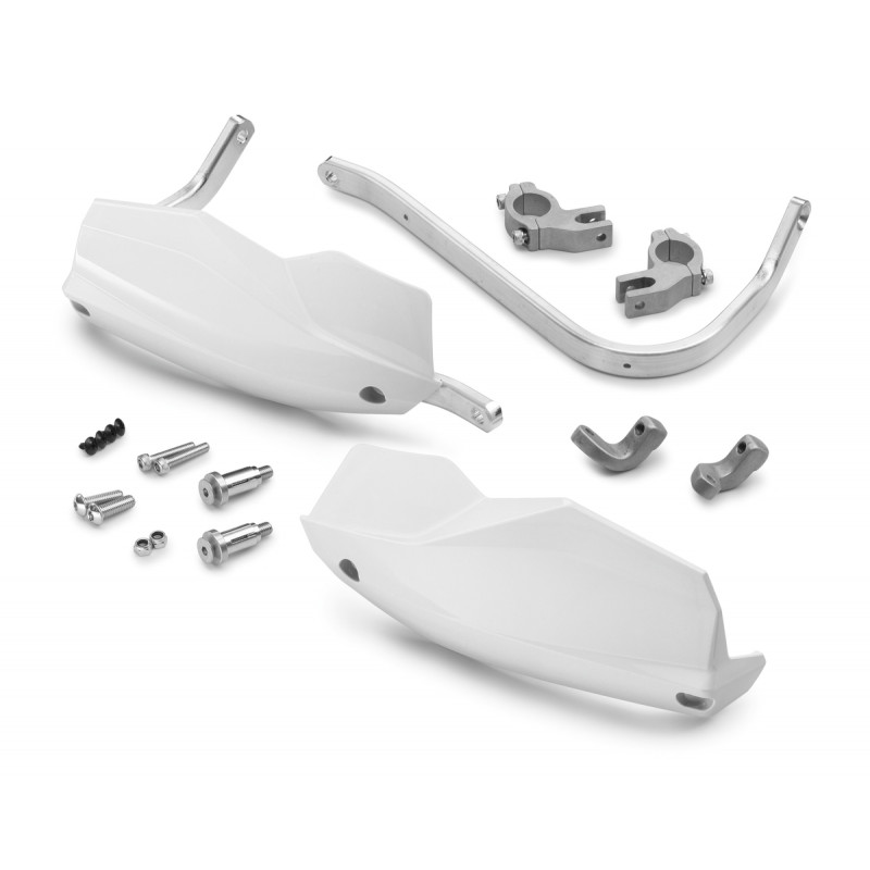 Kit de protège main Aluminium Blanc pour KTM SX/EXC -  690 DUKE/ ENDURO-R /SMC-R (2019-2024)