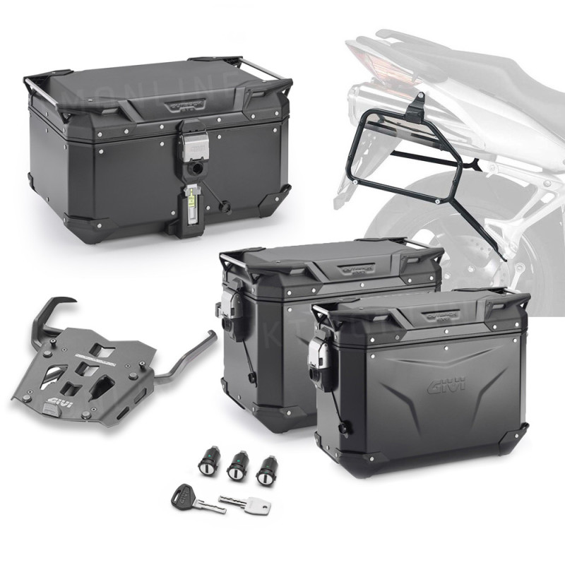 PACK Complet Bagagerie GIVI "TREKKER OUTBACK EVO SMART" Noir pour 1290 SUPER ADVENTURE