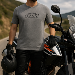 T-SHIRT HOMME KTM "ESSENTIAL TEE" GRIS CHINÉ