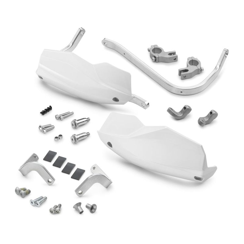 Kit de protège main Blanc avec renforts aluminium pour KTM 125/390 DUKE (2024+)