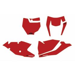 Kit autocollants de fond de plaque ROUGE pour KTM SX/SX-F (16-18) et EXC/EXC-F (17-19)