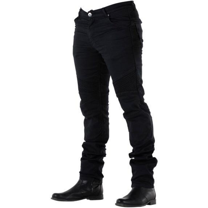 Jean Moto Homme OVERLAP  "CASTE"  Noir OVP-CAST-HA-BKXX