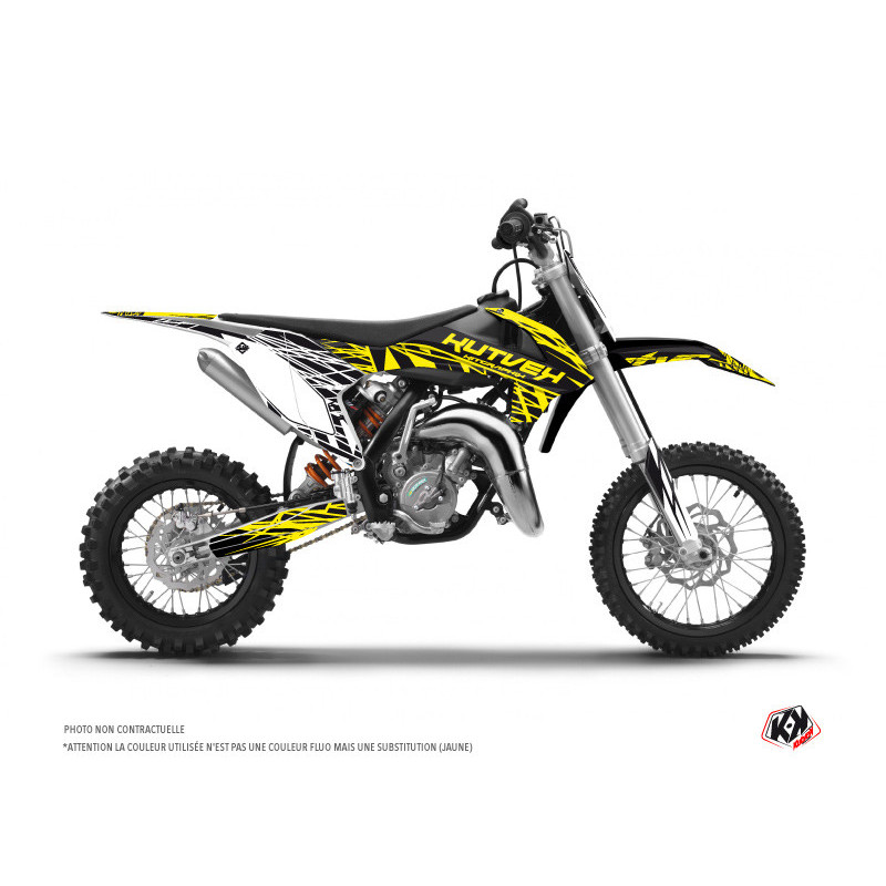 Kit Déco Moto Cross Eraser Fluo KTM 50 SX Jaune FINITION BRILLANT