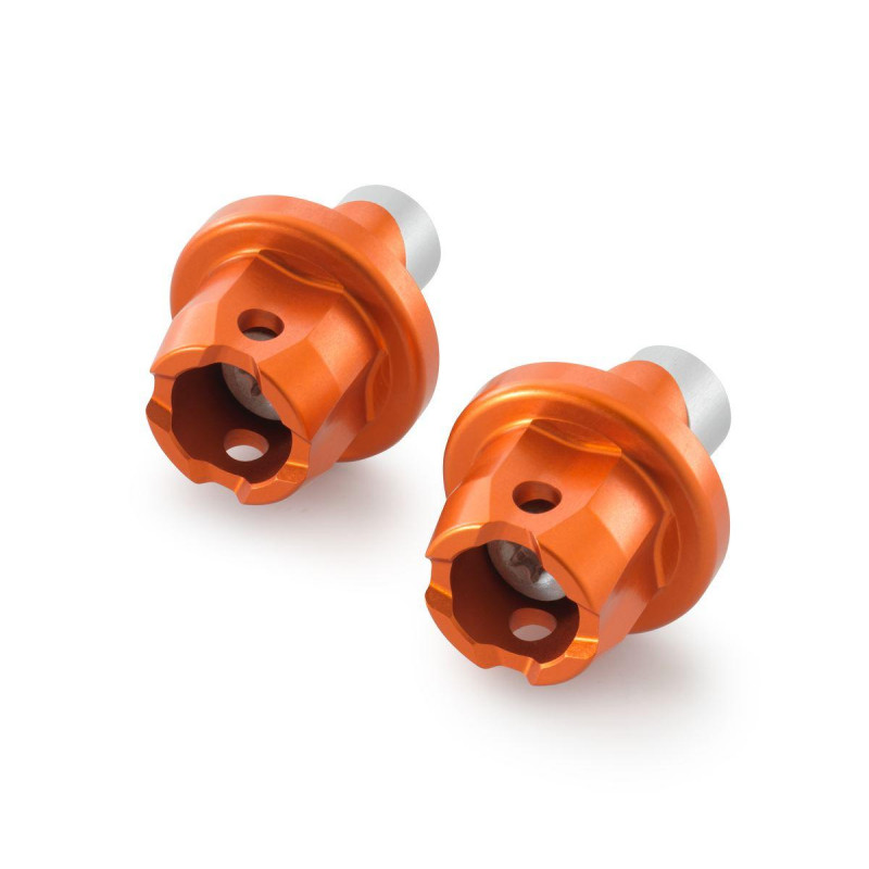 Roulettes de protection ARRIÈRE Aluminium anodisée Orange pour KTM 690 DUKE/ENDURO-R/SMC-R