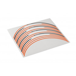 Kit d'autocollants de liseret de jantes 17" KTM Orange/Noir/Blanc