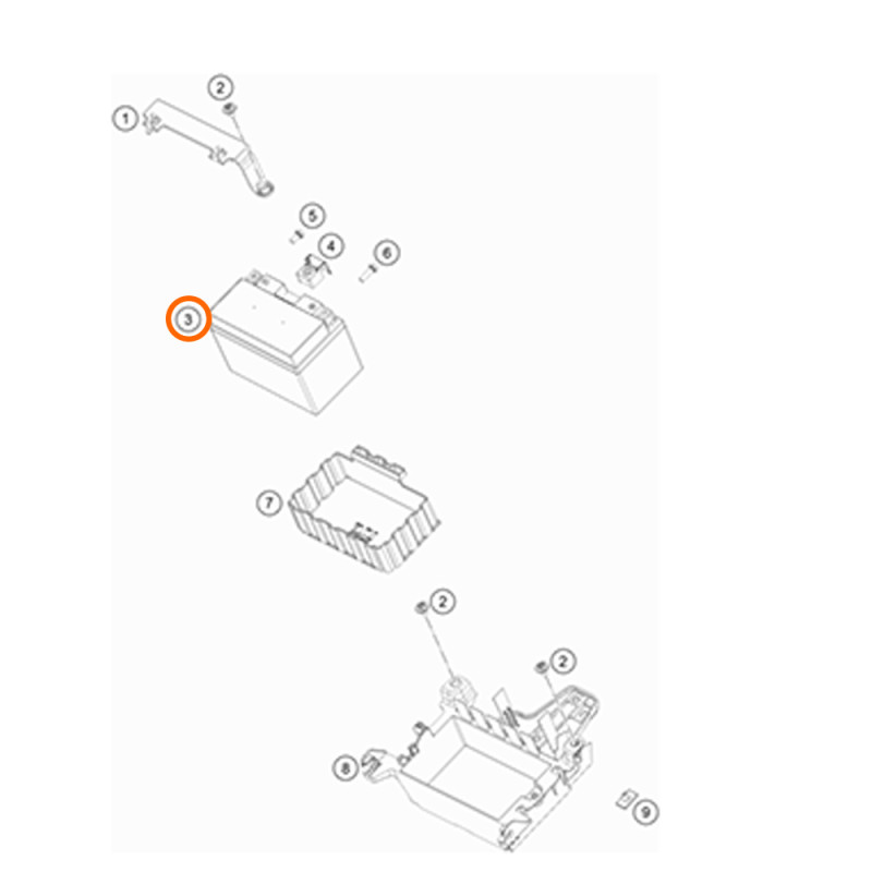 Batterie origine YTX9BS pour KTM 790 DUKE/ADVENTURE