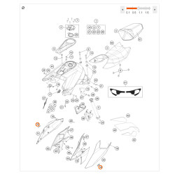 Sticker 3D Argent pour KTM 1290 Superduke-R (14-19) et Super Adventure