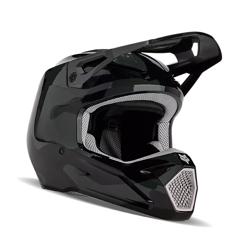 Casque moto cross Junior FOX "V1 BNKR" Camo Black